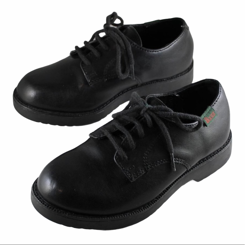 BASS Black Dress Shoes Tie Up Toddler Boy